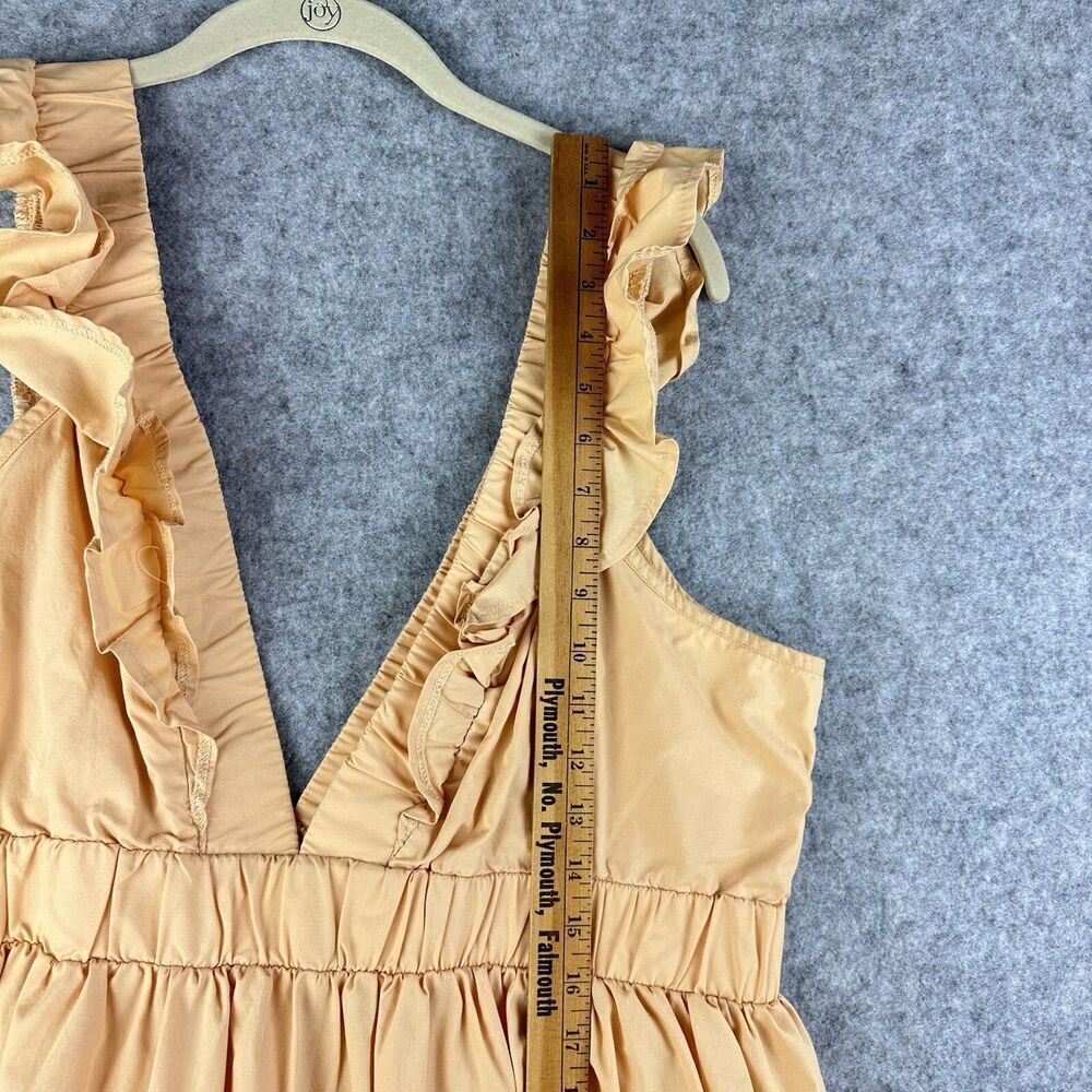 Abercrombie Fitch Tiered Mini Dress Womens XLT Tall Orange Ruffle Deep V Neck - Picture 11 of 16